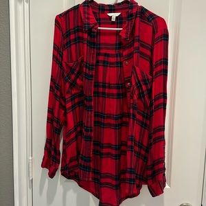 Lucky brand red plaid button down